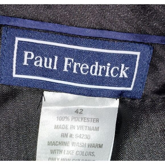 PAUL FREDRICK: Gray Dress Zip Up Shorts with Pleats, Men's Size 42 - Picture 3 of 3